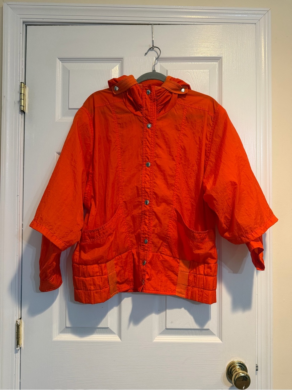 Vtg Bright Orange Hooded Jacket